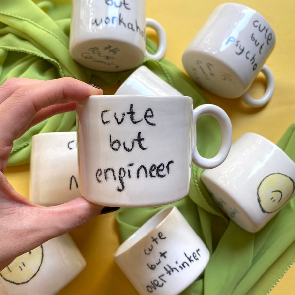 Handmade ceramic cute but Engineer mug