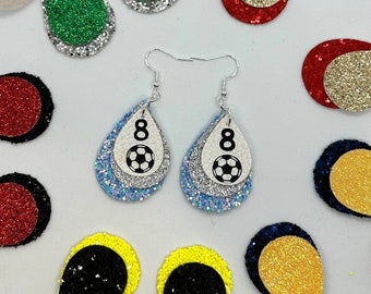 Custom soccer faux leather earring