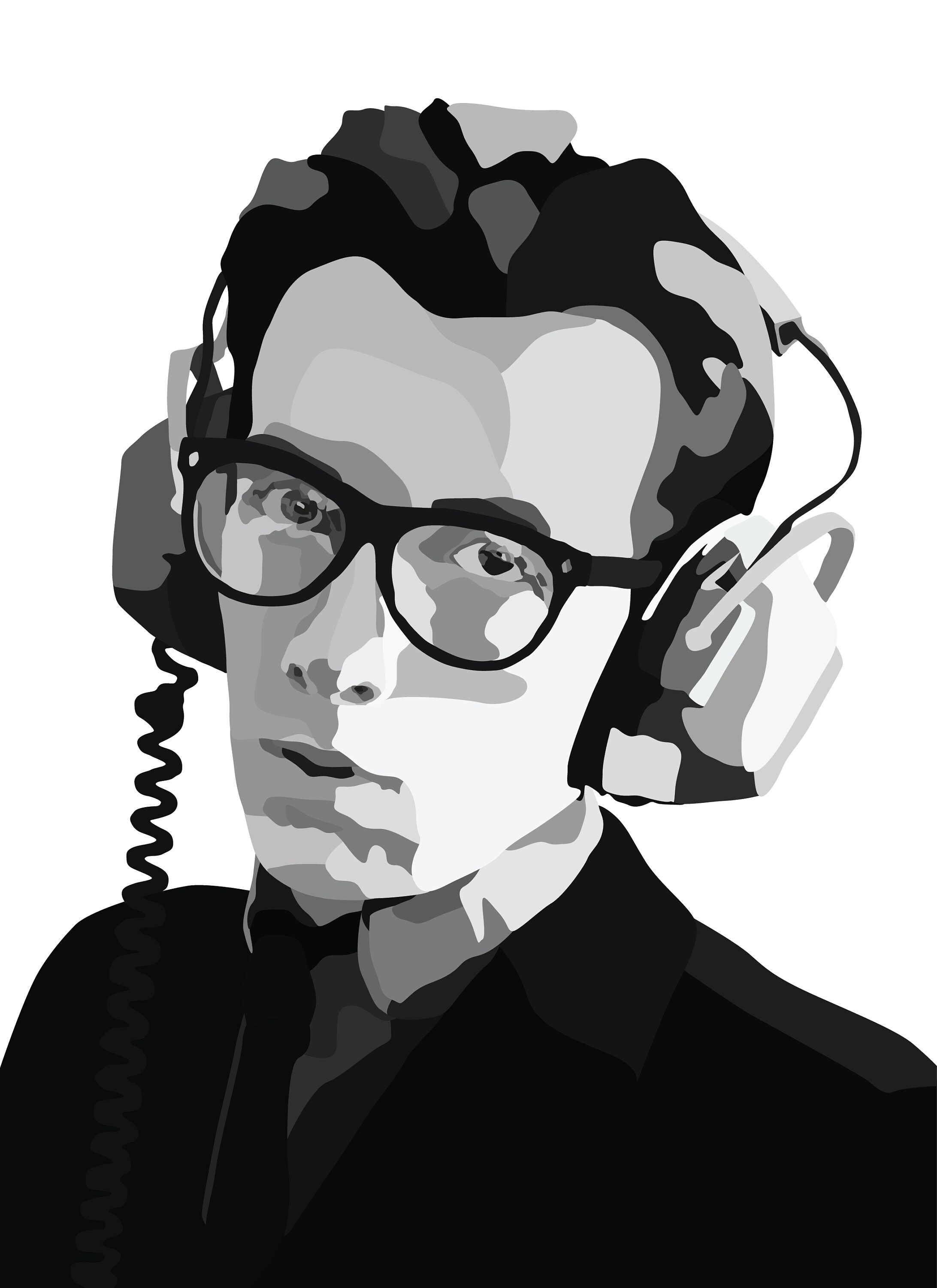 INSTANT DOWNLOAD Elvis Costello Black and White Art Print Etsy