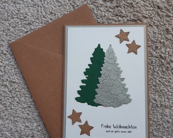 Weihnachtskarte mit Tannenbäume