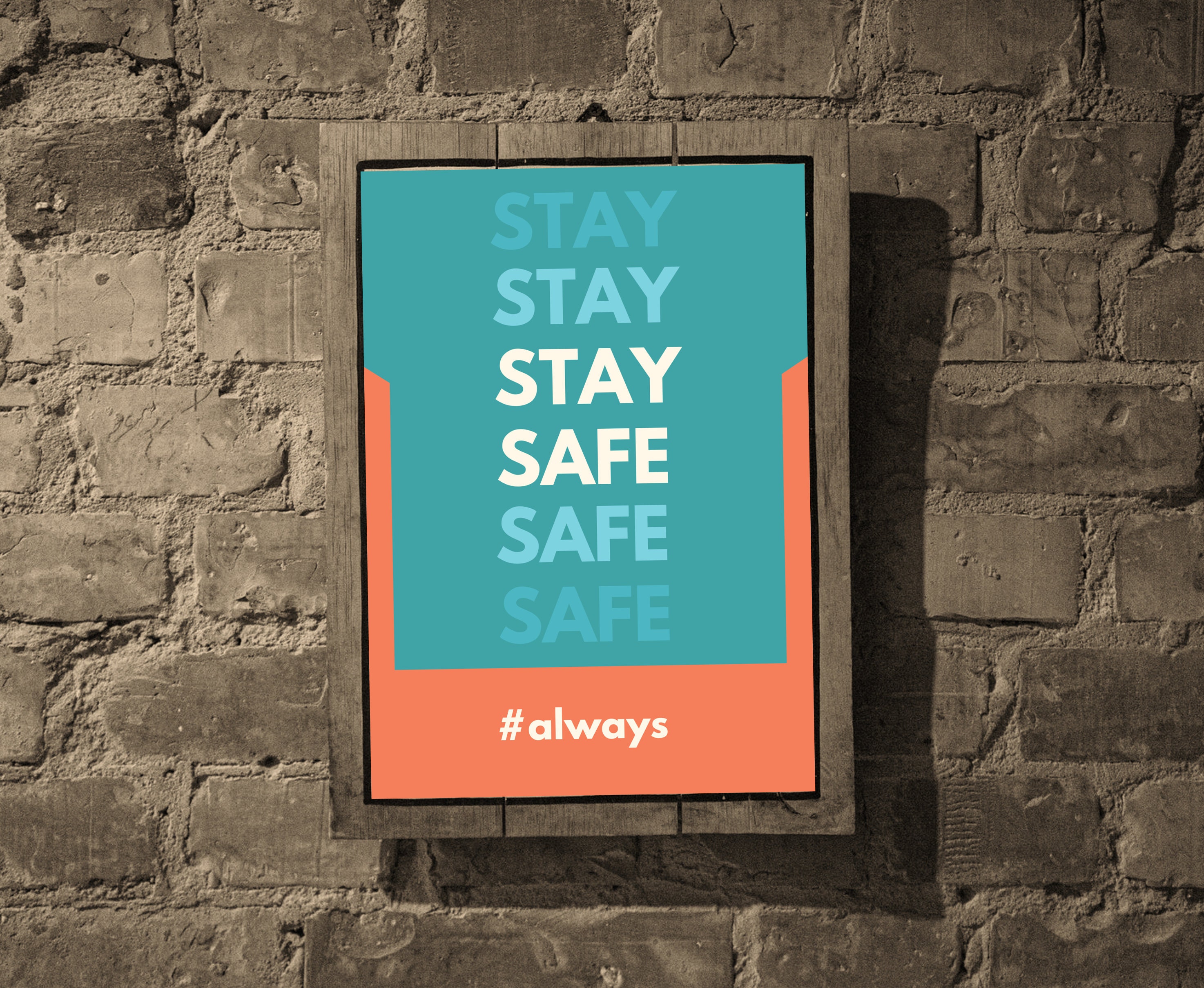 Stay Safe Printable Wall Poster Design PDF & PNG Etsy