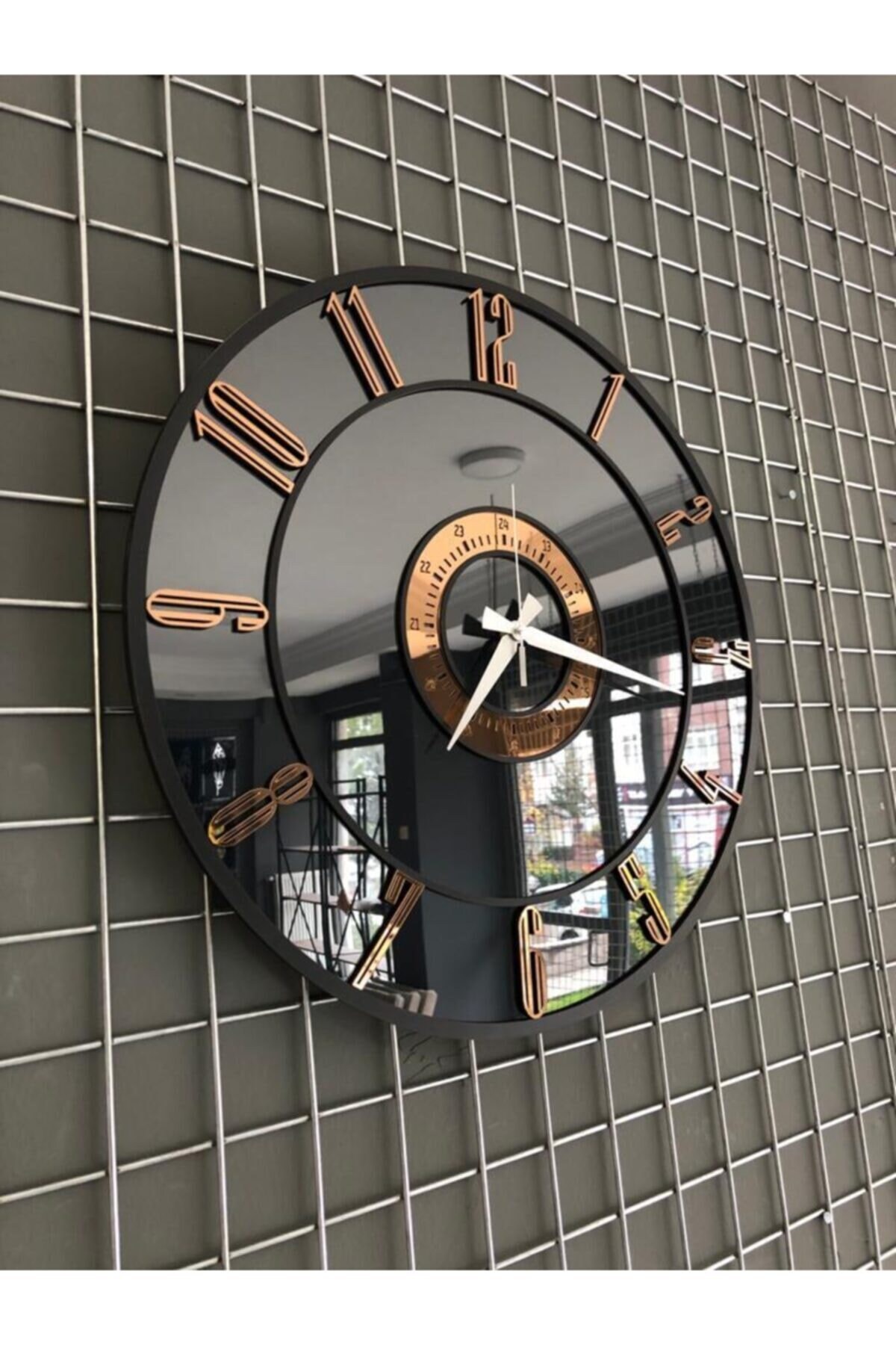 Wall Clock Decorative Large Mirrored Wall Clock Custom Etsy