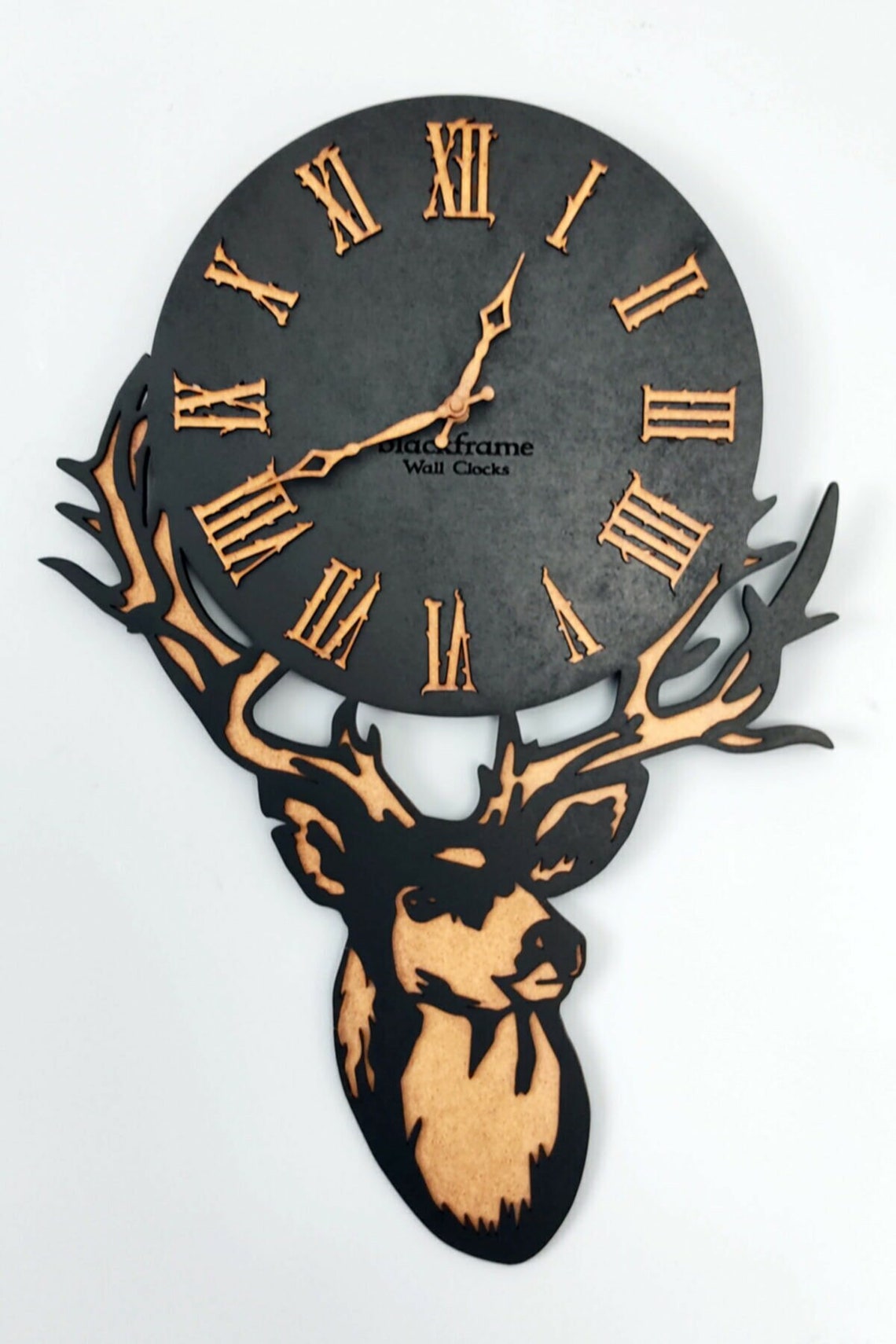Black deer wall clock moose wall clock Etsy