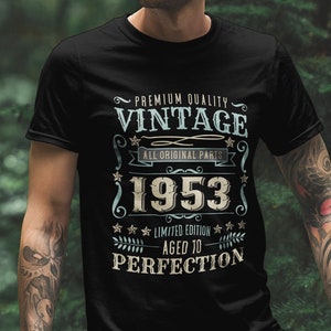 70th Birthday Gift for Men & Women. 70th Birthday T-Shirt For Him or Her. 1953 Birthday Shirt. 'Perfectly Awesome' Shirt. 70th Birthday Gift