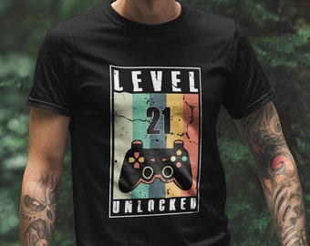 21st Birthday Gift for Men & Women. 21st Birthday T-Shirt For Him and Her.  &#39;Unlocked&#39; Tee Shirt. Him and Her 21 Birthday Gift Tshirt.