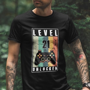 21st Birthday Gift for Men & Women. 21st Birthday T-Shirt For Him and Her.  &#39;Unlocked&#39; Tee Shirt. Him and Her 21 Birthday Gift Tshirt.