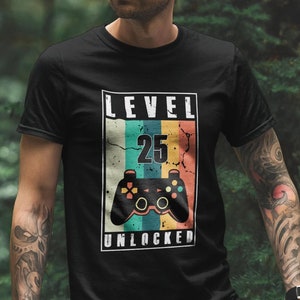 25th Birthday Shirt. 25th Birthday T-Shirt For Him and Her.  &#39;Unlocked&#39; Tee Shirt. Men&#39;s and Women&#39;s 25th Birthday Gift.