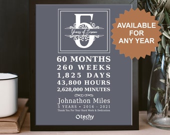 Work Anniversary | Years of Service Award | Employee Recognition | Employee Thank You Gift | Employee Appreciation | Work Gift