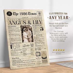 40th Anniversary Gift | 40th Anniversary Gift For Men & Women | 1986 | Wedding Gift For Parents | 40th Anniversary Card image 7