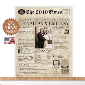 Married 15 Years. 15th Anniversary Gift. 15 Years Wedding Anniversary. Personalized Anniversary Gift. 15th Anniversary Gift for Him & Her.