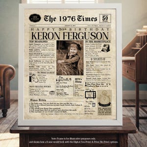Birthday Newspaper | Back In The year They Were Born | Birthday Sign | Born In Any Year | Birthday Party Decor | Unique Birthday Ideas image 6