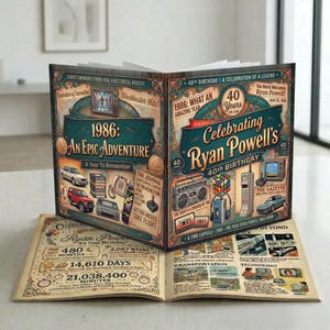 Personalized 40th Birthday Book | 1986 The Year They Were Born | Custom Birthday Gift | 40 Birthday Gift Idea | 1986 Birthday | Forty Years