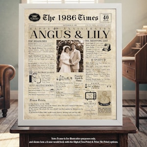 40th Anniversary Gift | 40th Anniversary Gift For Men & Women | 1986 | Wedding Gift For Parents | 40th Anniversary Card image 11