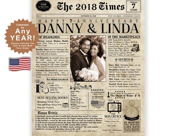 Custom Wedding Anniversary | Personalized Anniversary | Newspaper Personalised