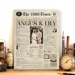 40th Anniversary Gift | 40th Anniversary Gift For Men & Women | 1986 | Wedding Gift For Parents | 40th Anniversary Card image 9