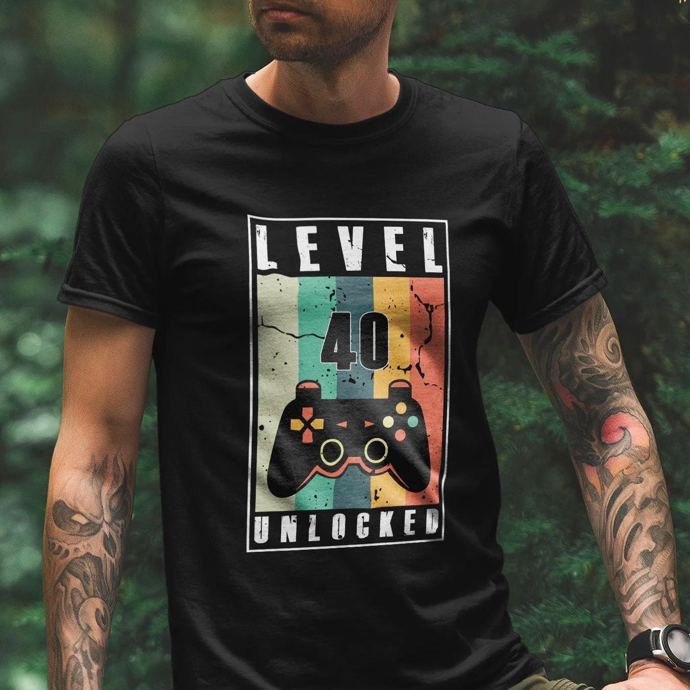 40th Birthday Gift for Men. 40 T-Shirt For Him. 1984 Birthday Shirt. 'Unlocked 40th Birthday' Tee Shirt. Men's 40th Birthday Gift.