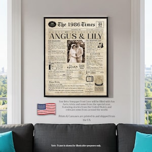 40th Anniversary Gift | 40th Anniversary Gift For Men & Women | 1986 | Wedding Gift For Parents | 40th Anniversary Card image 8