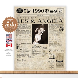 35th Anniversary Gift. 35 Years Wedding Anniversary  Card. Printable 35TH Anniversary Card. 35th Anniversary gift for him and her.