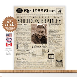 39th Birthday Gift for Him and Her, Back In 1985 Gift, 39th Birthday Card, 39 Birthday Gifts for Men, Gift for 39 Birthday