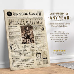 Birthday Newspaper | Back In The year They Were Born | Birthday Sign | Born In Any Year | Birthday Party Decor | Unique Birthday Ideas image 7