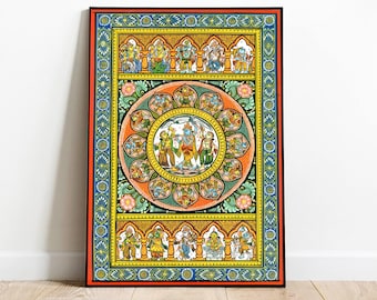 Dashavatar Printable Download, Hindu Mythology, 10 Avatar Poster, Vishnu Avatharam, Dashavataram, Evolution, Digital Download, Wall art