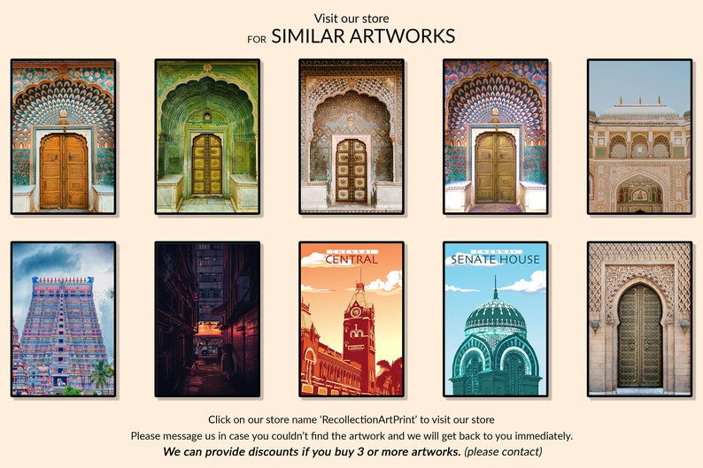 Buy Indian Architecture Entrance Wall Art Printable Living Room Online in India Etsy