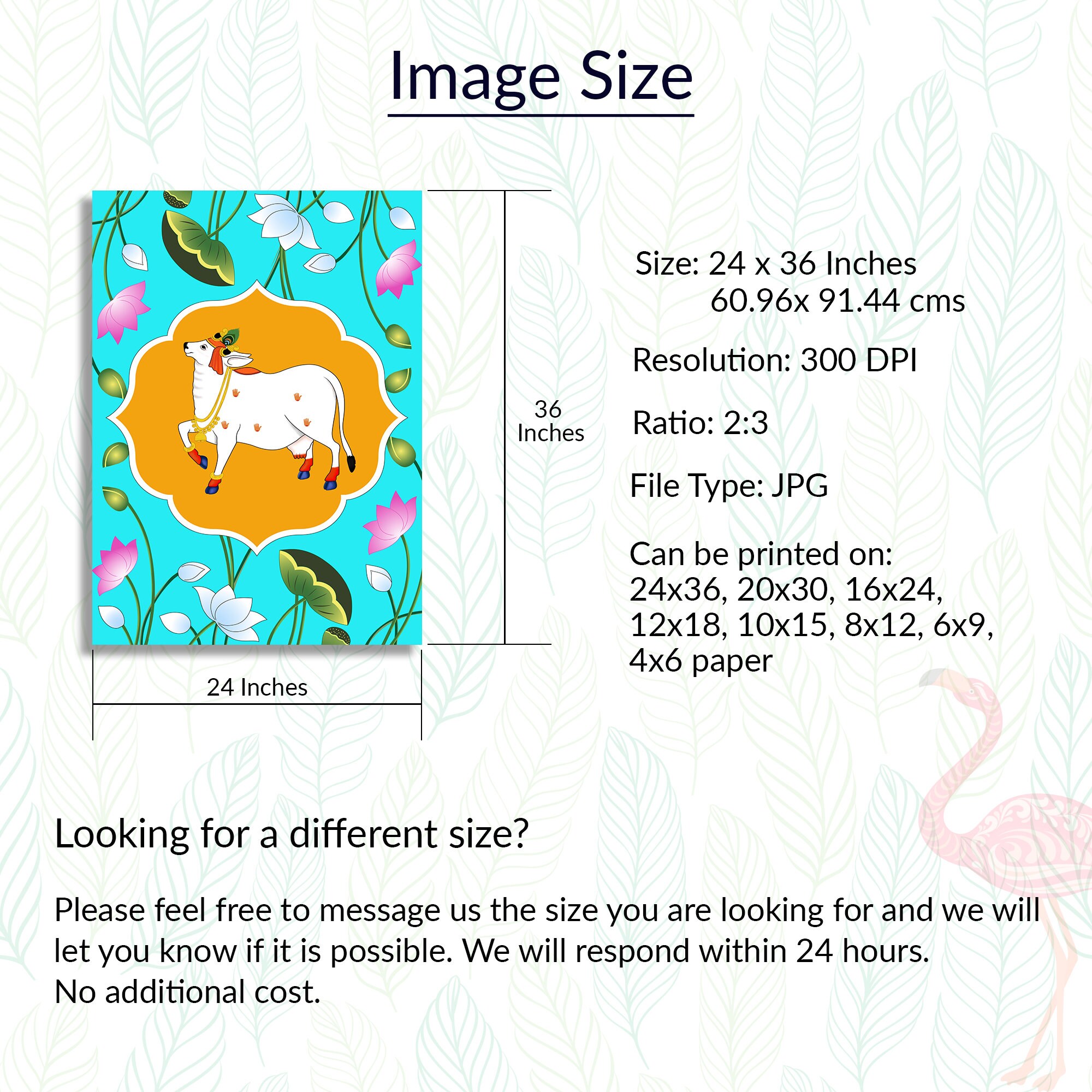 Indian Art Pichwai Painting Printable Wall Art Decor, Indian Folk Art