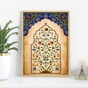 Indian Floral Wall Art Printable, Indian Wall Art, Instant Download, Poster, Vintage art, Floral poster, Home Decor, Indian Painting