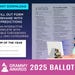 2025 67th Grammys INTERACTIVE + PRINTABLE Minimalist Ballot | Grammy ...