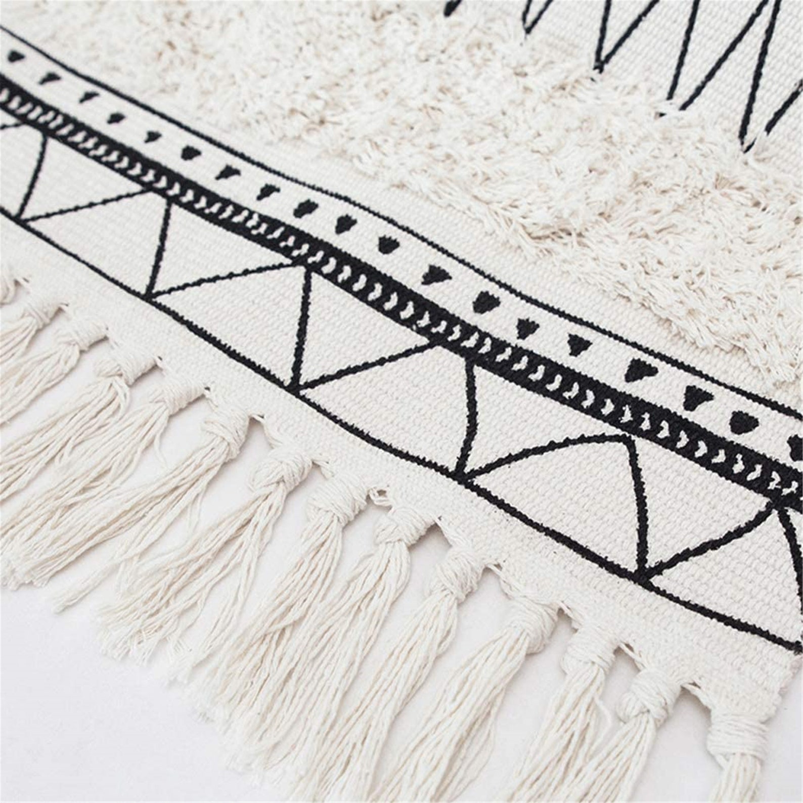 Woven Fringe Throw Rugs Print Tassel Rugs Carpet Modern Etsy
