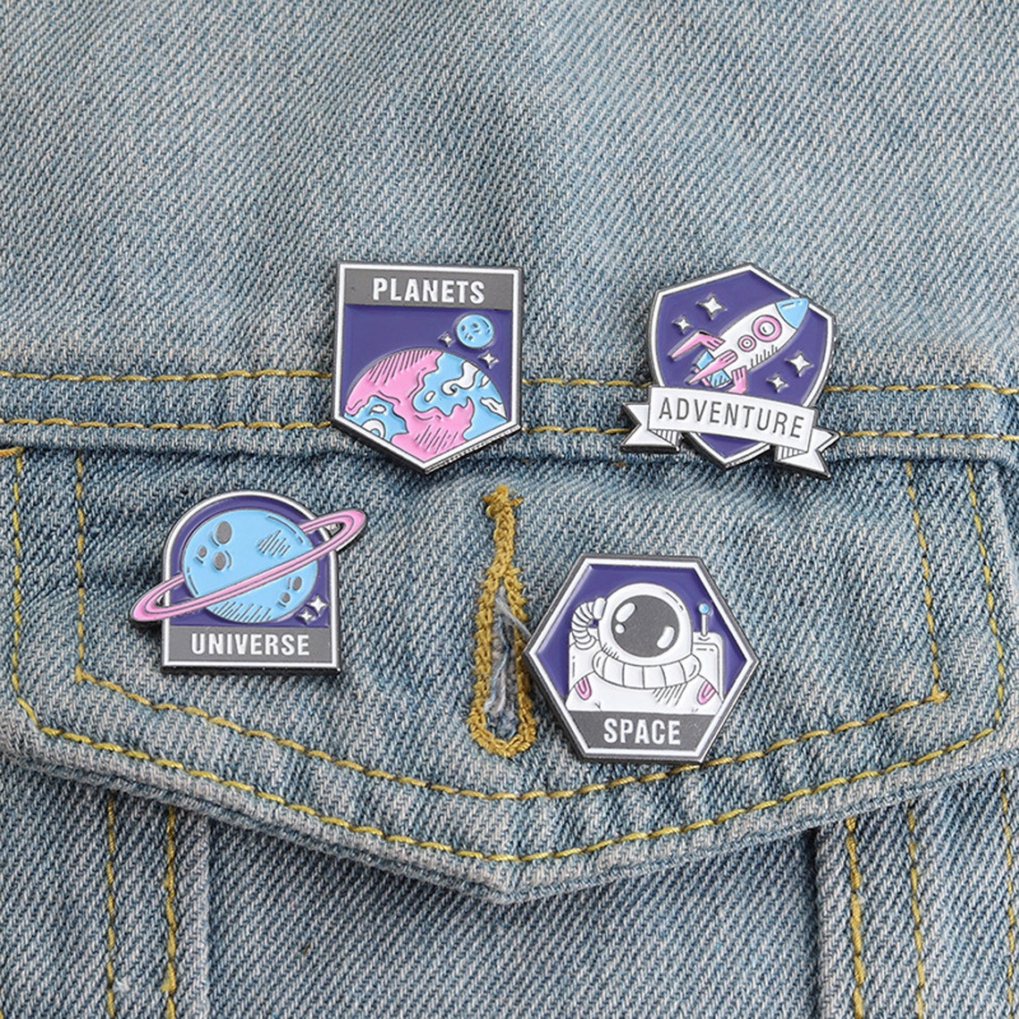 Astronaut Spacecraft Enamel Pin Rocket Star Universe Space | Etsy