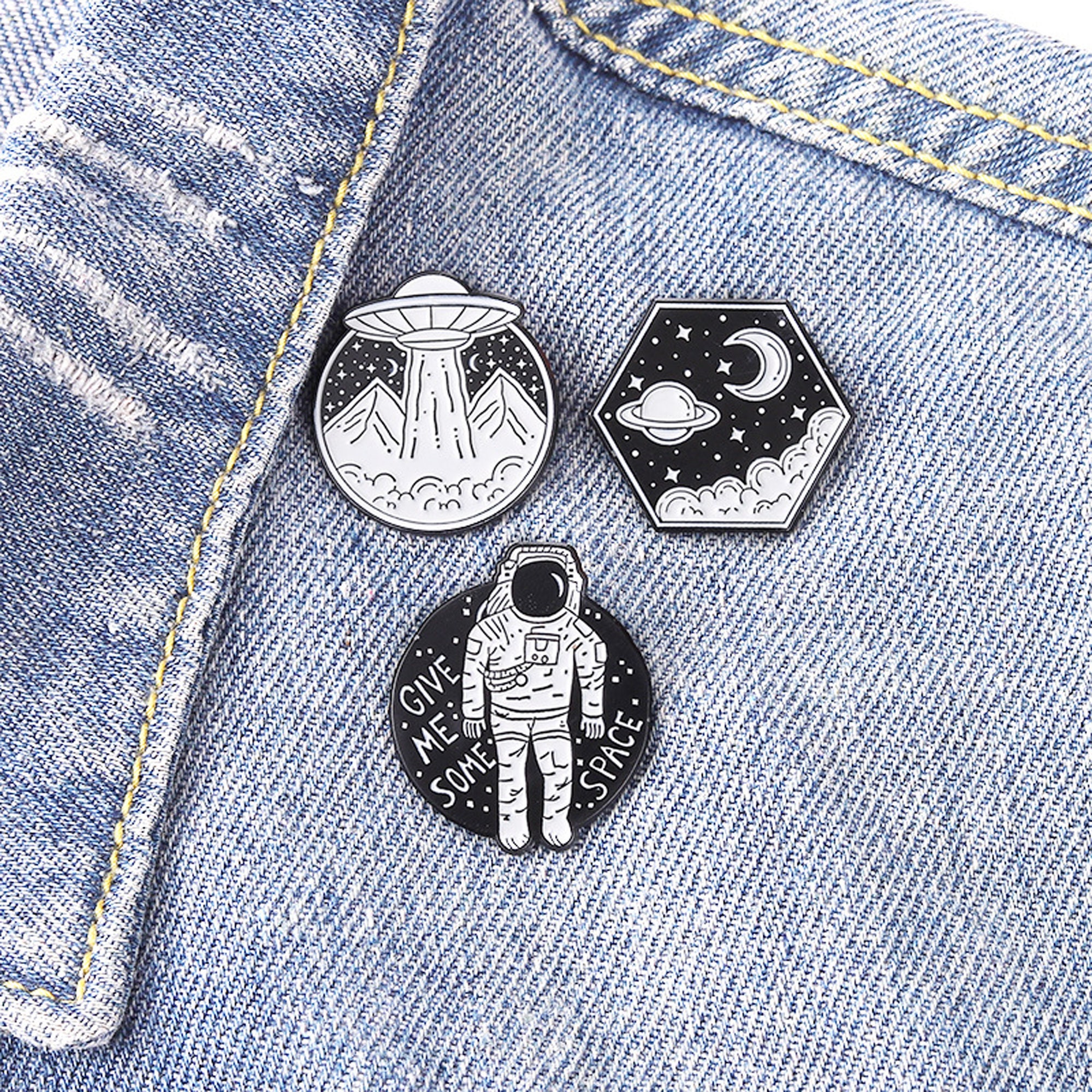 Astronaut Spacecraft Enamel Pin Rocket Star Universe Space | Etsy