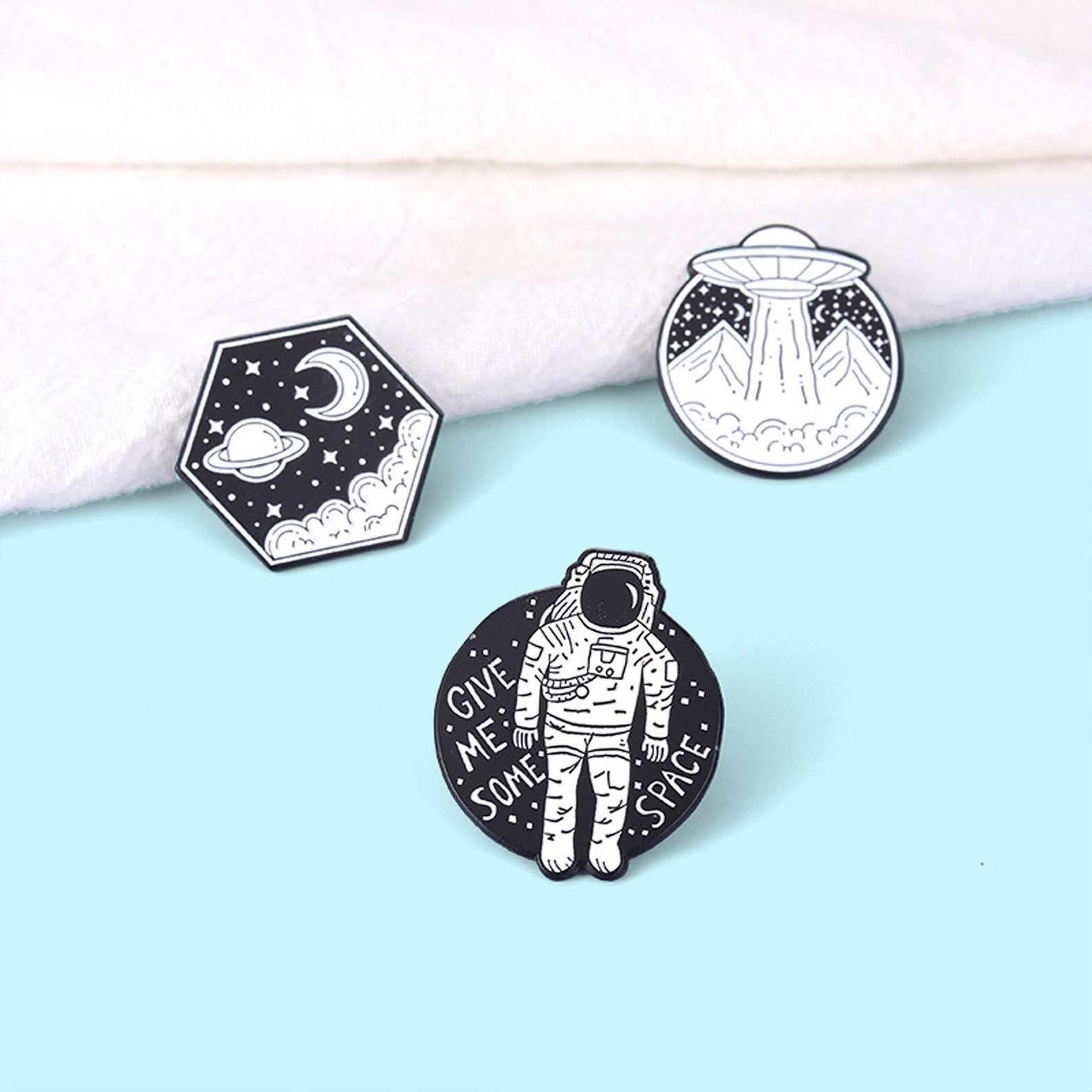 Astronaut Spacecraft Enamel Pin Rocket Star Universe Space Etsy