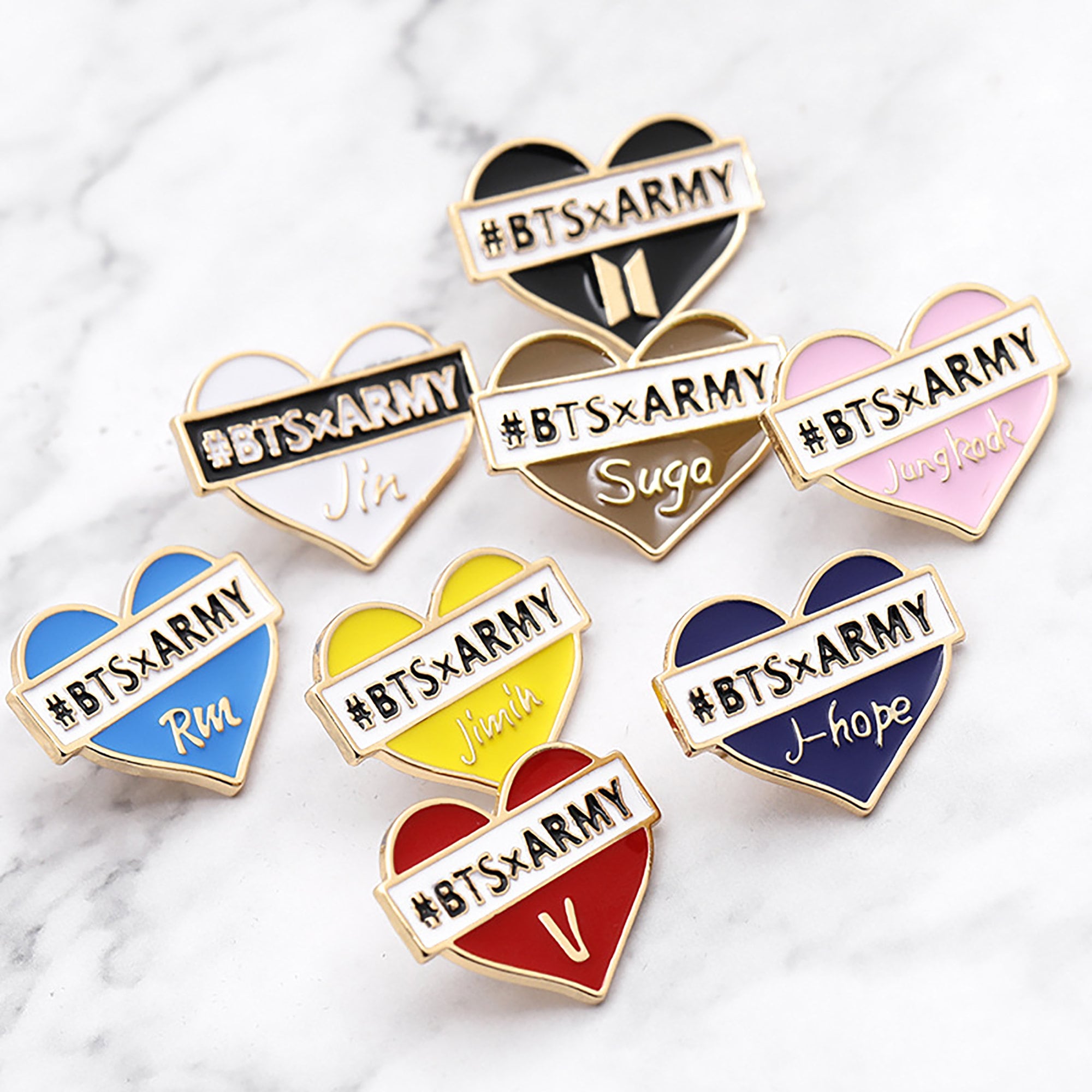 BTS Enamel Pin K-Pop Music Enamel Pin BTS Army Pin Heart | Etsy