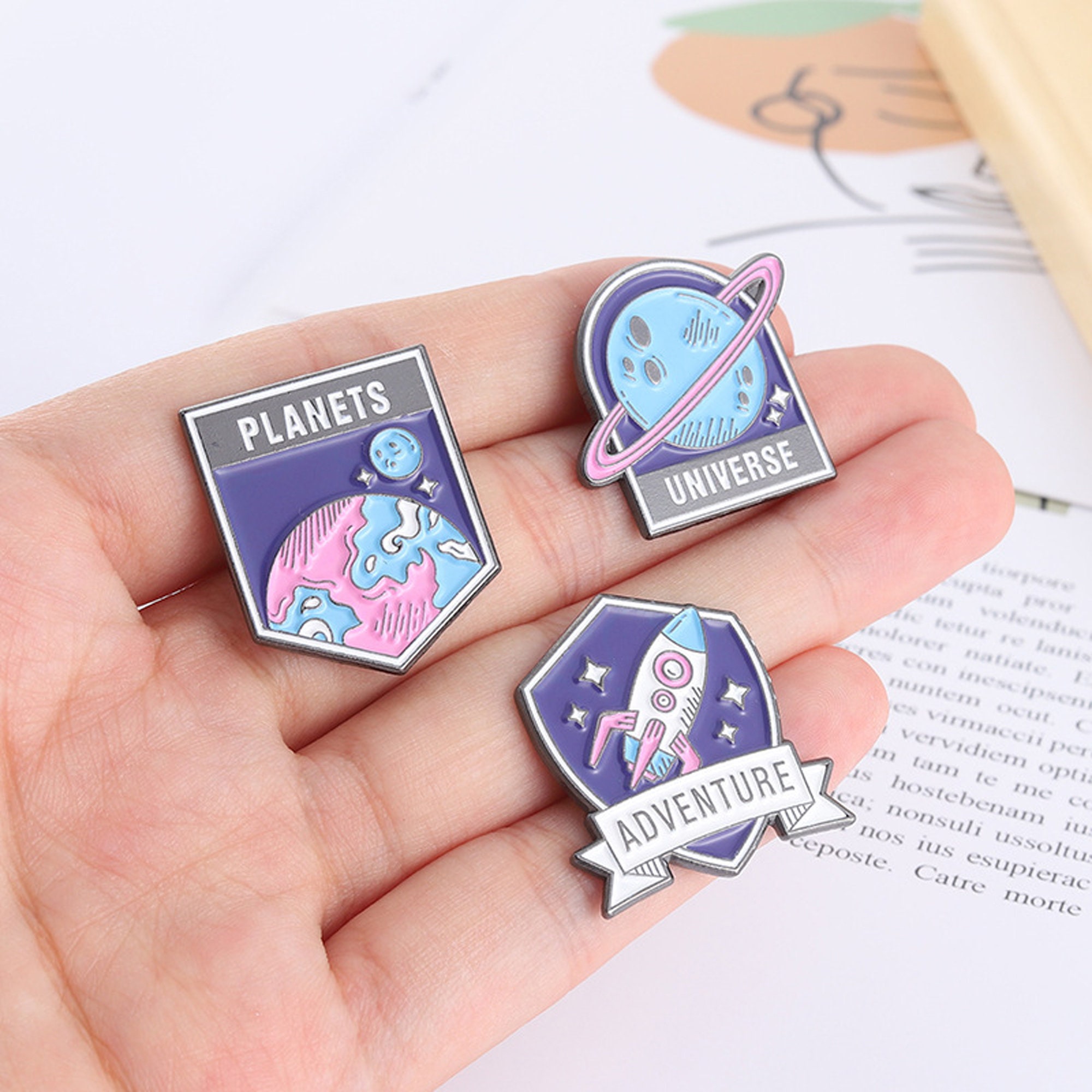 Astronaut Spacecraft Enamel Pin Rocket Star Universe Space | Etsy