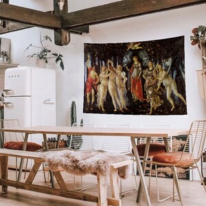Sandro Botticelli Tapestry, Primavera, Modern Tapestry,  Nature, Renaissance, Wall Hanging, Art Tapestry, Home Decor, Decoration Ideas, Gift