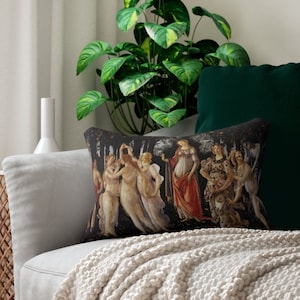 Renaissance Art Pillowcase, Sandro Botticelli, Primavera, Renaissance, Rectangular Throw Pillow, Pillow Cover, Art Pillow, Home Deco, Gift