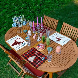 Merry Christmas Placemat Set of 4, Christmas Trend Table Decor, Table Mat, Pine Tree Tablecloth American Service Underplate, 35x45 cm