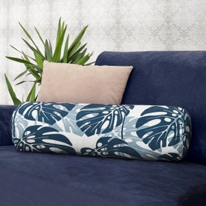 Floral Bolster Cover, Velvet Bolster Pillow, Decorative Pillow, Throw Pillow Cover, Home Decor, Modern Home, Length 60cm, Diameter 20cm