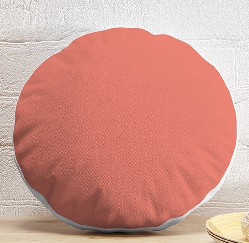 Round Cushion Cover Basic Colored Circle Cover 17 43 Etsy