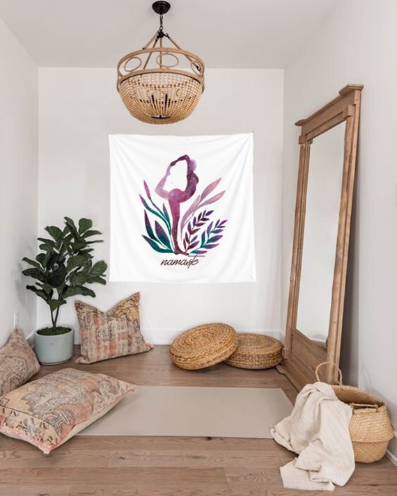 Bohem Namaste Tapestry Boho Decor Yoga Studio Decor Yoga - Etsy