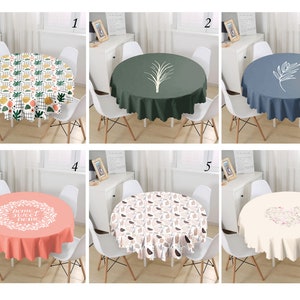 Special Design Modern Round Tablecloth, Abstract Pattern Tablecloth, Home Sweet Home Tablecloth, Cafe Decor, Diameter 140cm (55&quot;)