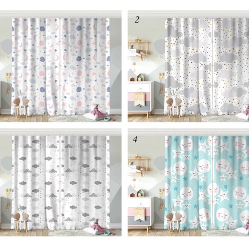 Yellow and Gray Stars Baby Boy Room Curtains Nursery Curtains Etsy