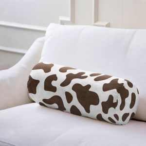 Neckroll Giraffe Leather Pattern Bolster Cover, Velvet Bolster Pillow, Decorative, Throw Pillow Cover, Modern Home, Length 60 cm, D 20cm