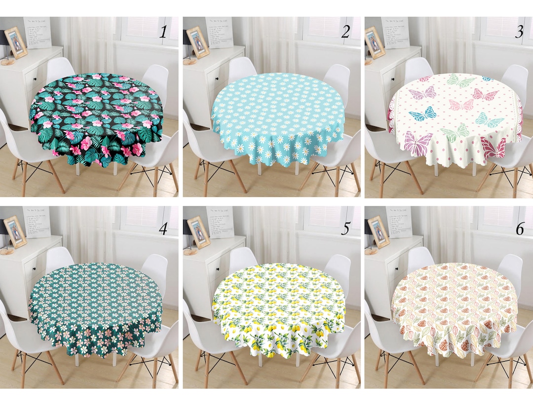 マー Special Design Modern Round Tablecloth, Floral Pattern