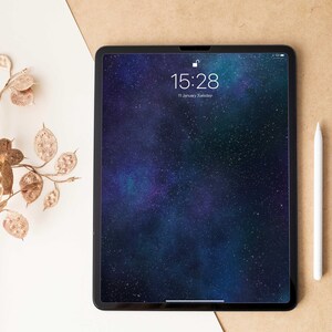 Celestial Wallpaper for Ipad Space Background Galaxy Screensaver for Tablet Dark Wallpaper Celestial Background Galaxy Wallpaper Dark Blue