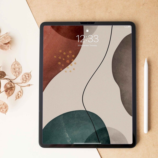Aesthetic Background for Ipad Abstract Wallpaper Tablet Earthy Tones Aesthetic Screensaver Watercolor Background for Ipad Home Screen