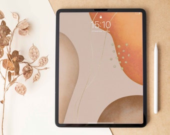 Aesthetic Background for Ipad Abstract Wallpaper Tablet Earthy Tones Aesthetic Screensaver Watercolor Background Burnt Orange Wallpaper