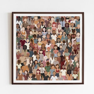 Diversity Art Print, People Poster, Multicultural Artwork, Inclusive