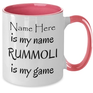 Personalized, custom rummoli coffee mug, rummoli gift, michigan rummy gift, card game night, rummoli gift, game night, vintage card game